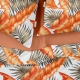 Двоспальна постільна білизна з простирадлом на резинці ORANGE PALMS CS1