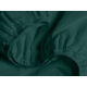Полуторна постільна білизна з простирадлом на резинці DARK GREEN