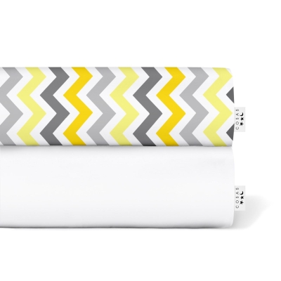 Набір простирадло полуторне 155х240 WHITE / YELLOW ZIGZAG