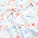 Двоспальна постільна білизна з простирадлом на резинці AQUARELLE FLOWERS CS5