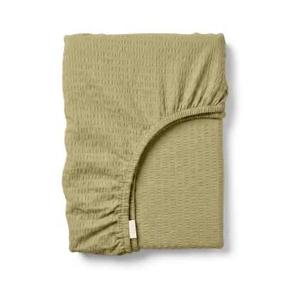 Простирадло на резинці з текстурованої бавовни 140х200 OLIVE