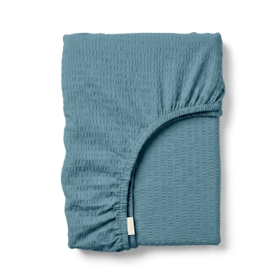 Простирадло на резинці з текстурованої бавовни 90х200 AZURE