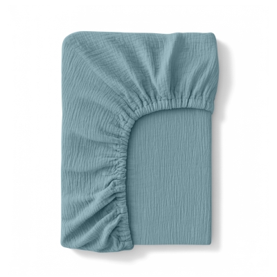 Простирадло на резинці муслін 200x200x30 AZURE