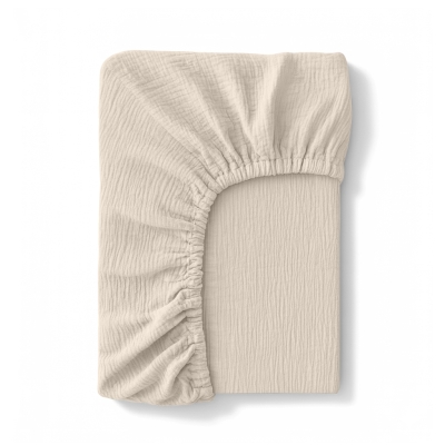 Простирадло на резинці муслін 200х220х25 CAPPUCCINO