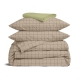 Полуторна постільна білизна з простирадлом на резинці BEIGE GEOMETRY CS5