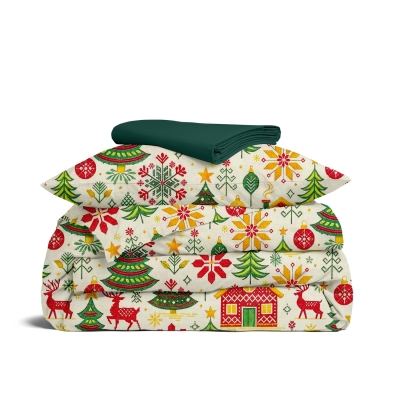 Підліткова постільна білизна з простирадлом на резинці CHRISTMAS CS4