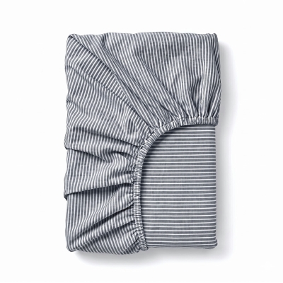 Простирадло на резинці з вареної бавовни 80х190х25 DENIM STRIPE