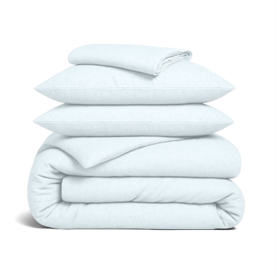 Євро постільна білизна фланель з простирадлом на резинці SNOW CS1