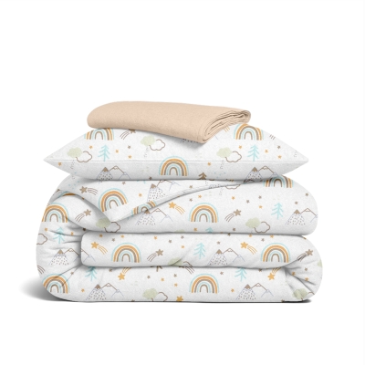 Підліткова постільна білизна фланель з простирадлом на резинці MOUNTAIN CS1