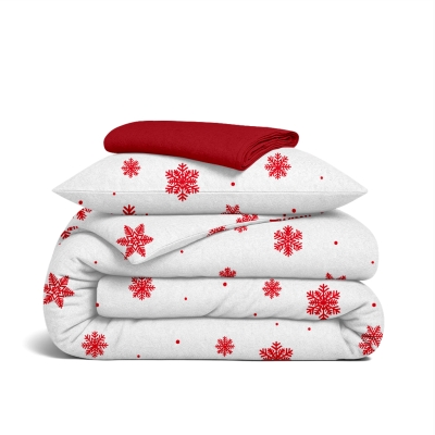 Дитяча постільна білизна фланель в ліжечко SNOWFLAKES BERRY CS3