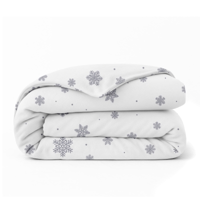 Підковдра полуторна фланель 160х220 SNOWFLAKES SILVER