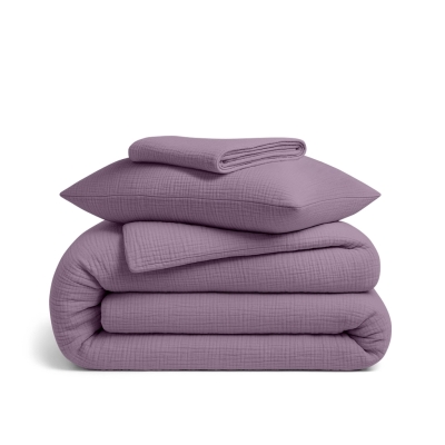 Підліткова постільна білизна муслін з простирадлом на резинці AMETHYST CS1