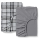 Набір простирадло на резинці фланель 180х200 BASALT TARTAN