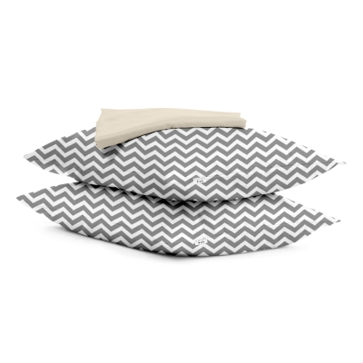 Набір наволочки і простирадло BEIGE ZIGZAG GREY
