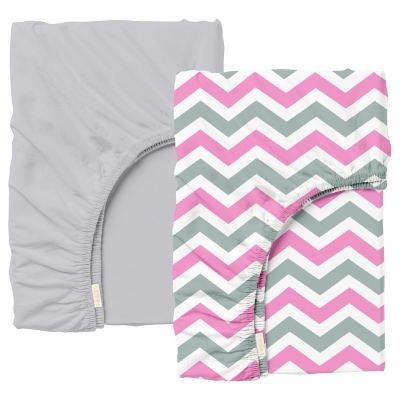 Набір простирадло на резинці 90х200 GREY / GREY ZIGZAG