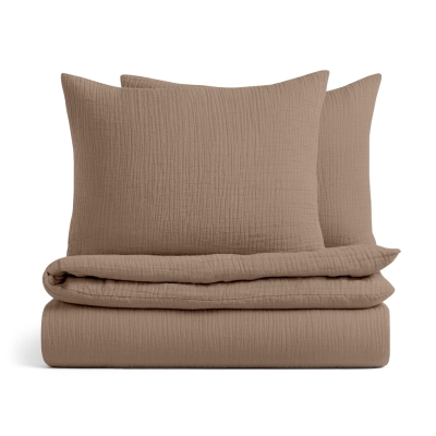 Двоспальний комплект без простирадла муслін BROWN