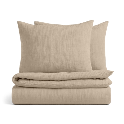 Євро постіль без простирадла муслін BEIGE