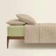 Полуторна постільна білизна з простирадлом на резинці BEIGE GEOMETRY CS5