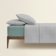 Полуторна постільна білизна з простирадлом на резинці GREY GEOMETRY CS5