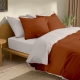 Двоспальна постільна білизна з простирадлом на резинці СINNAMON CS6