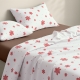 Сімейний комплект фланель з простирадлом на резинці SNOWFLAKES BERRY CS5