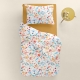 Підліткова постільна білизна з простирадлом на резинці AQUARELLE FLOWERS CS3