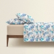 Двоспальна постільна білизна з простирадлом на резинці FLORAL CS2