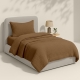 Підліткова постільна білизна муслін з простирадлом на резинці COCOA BROWN CS1