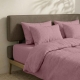 Двоспальна постільна білизна з текстурованої бавовни з простирадлом на резинці LILAC