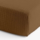 Підліткова постільна білизна муслін з простирадлом на резинці COCOA BROWN CS1