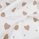 Двоспальна постільна білизна з простирадлом на резинці BEIGE HEARTS CS2