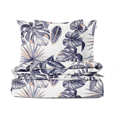 Полуторна постіль без простирадла GREY PALM LEAVES