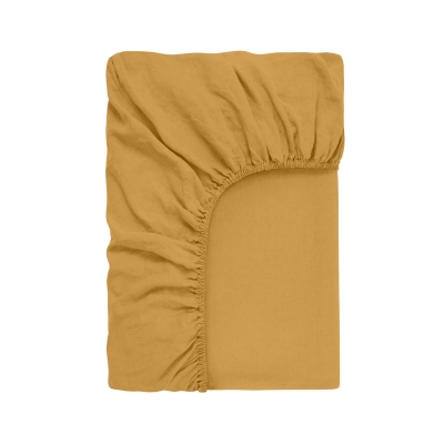 Простирадло на резинці з вареної бавовни 90х190х25 CURCUMA