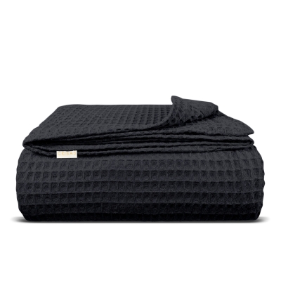 Плед покривало вафельне 75x95 Black Greek Waffle