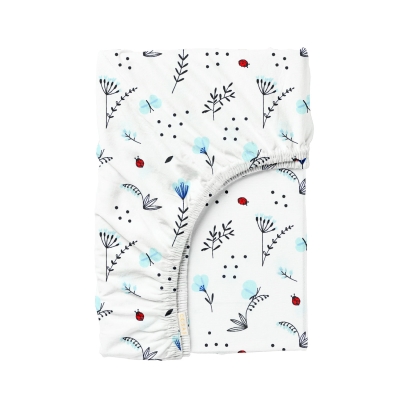Простирадло на резинці 120х200 BLUE WILDFLOWERS