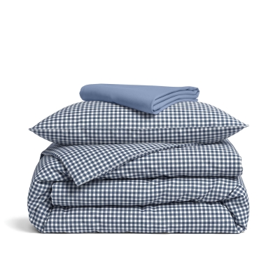 Підліткова постільна білизна з простирадлом на резинці DENIM MINI CHECK CS2
