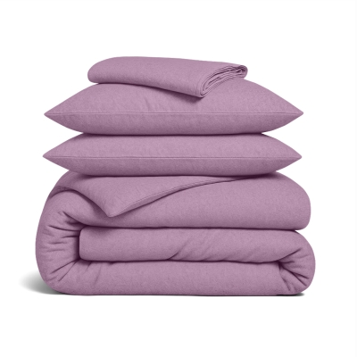 Євро постільна білизна фланель з простирадлом на резинці AMETHYST CS1
