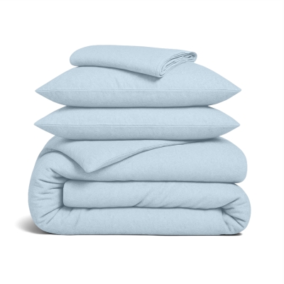 Двоспальна постільна білизна фланель з простирадлом на резинці SKYER CS1