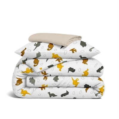 Підліткова постільна білизна фланель з простирадлом на резинці DINO WORLD CS7