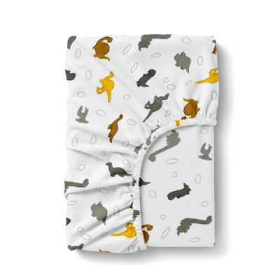 Простирадло на резинці в дитяче ліжечко 60х120 фланель DINO WORLD