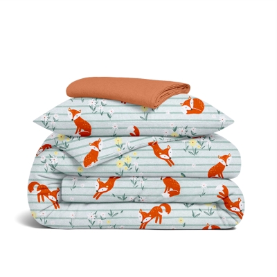 Дитяча постільна білизна фланель в ліжечко FOX FLOWERS