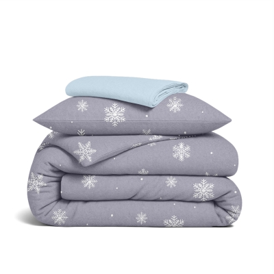 Дитяча постільна білизна фланель в ліжечко SNOWFLAKES FROST CS2