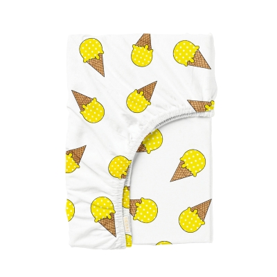 Простирадло на резинці в дитяче ліжечко 60х120 ICECREAM YELLOW