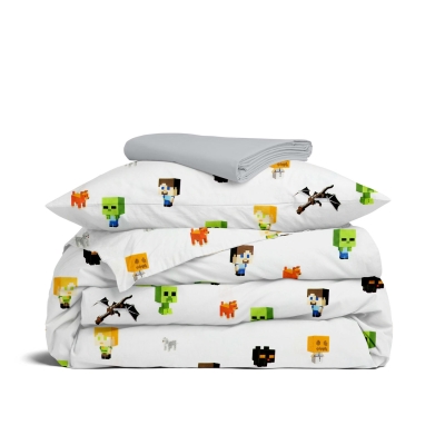 Підліткова постільна білизна з простирадлом на резинці MINECRAFT DRAGON CS1