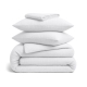 Сімейна преміум постільна білизна муслін з простирадлом на резинці WHITE