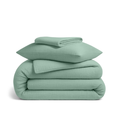 Підліткова постільна білизна муслін з простирадлом на резинці ASHMINT CS1