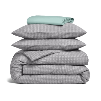 Сімейна преміум постільна білизна з простирадлом на резинці NORDIC WAVE CS12