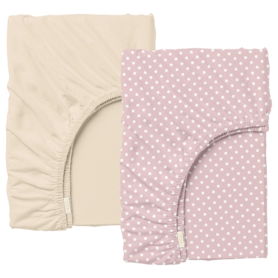 Набір простирадло на резинці 90х200 BEIGE / ROSE DOTS