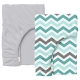Набір простирадло на резинці 90х200 GREY / MINT ZIGZAG