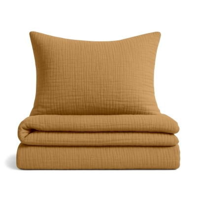 Дитяча постіль без простирадла муслін MUSTARD